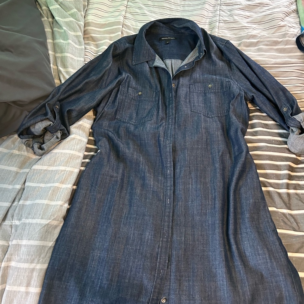 Banana Republic Blue Denim Shirt Dress